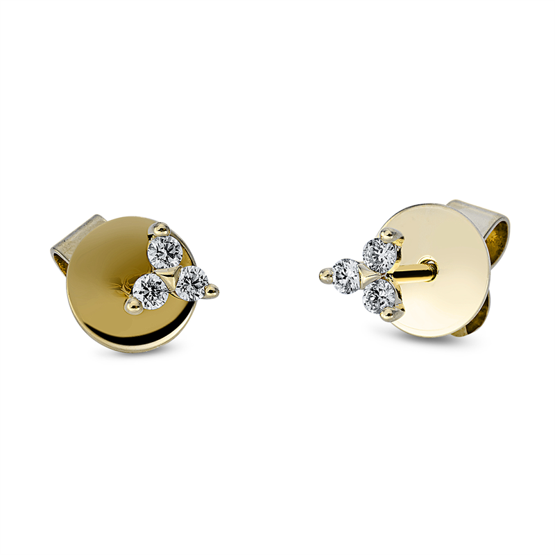 Ohrstecker 18 kt GG, 6 Brill. 0,09 ct, TW-si
