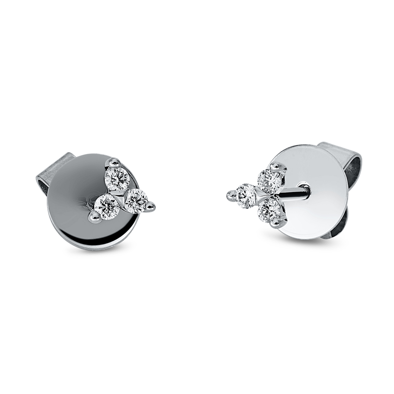Ohrstecker 18 kt WG, 6 Brill. 0,08 ct, TW-si