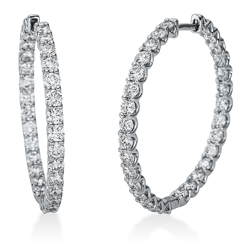 Creolen 18 kt WG, 60 Brill. 3,33 ct, TW-si