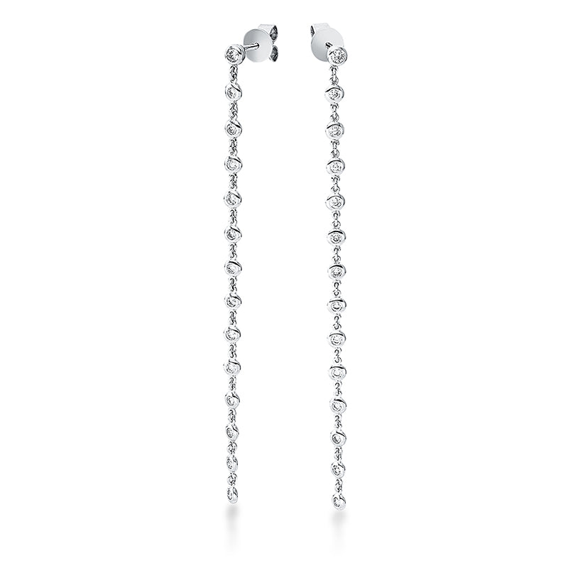 Ohrschmuck 18 kt WG, 28 Brill. 0,69 ct, TW-si