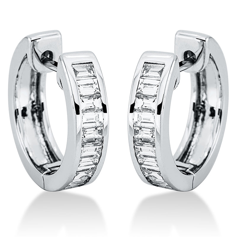 Creolen 18 kt WG, 20 Bag. 0,68 ct, TW-si