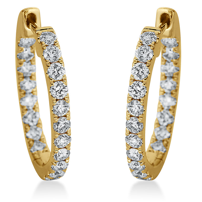 Creolen 18 kt GG, 38 Brill. 1,08 ct, TW-si