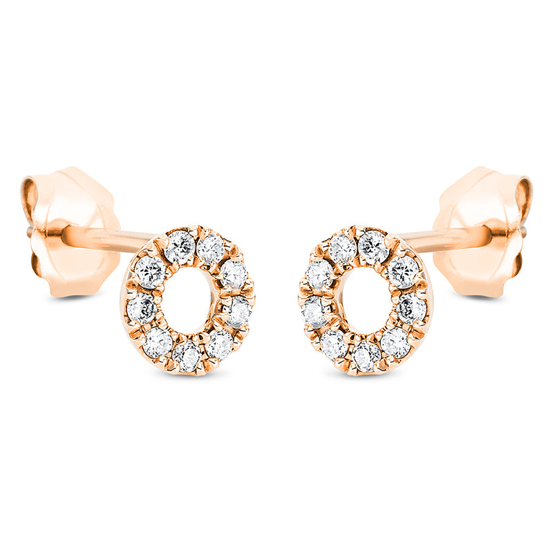 Ohrstecker 18 kt RG, 18 Brill. 0,12 ct, W-si