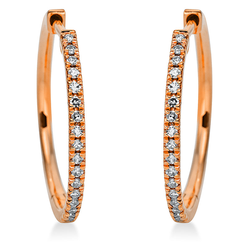 Creolen 18 kt RG, 38 Dia. 0,13 ct, TW-si