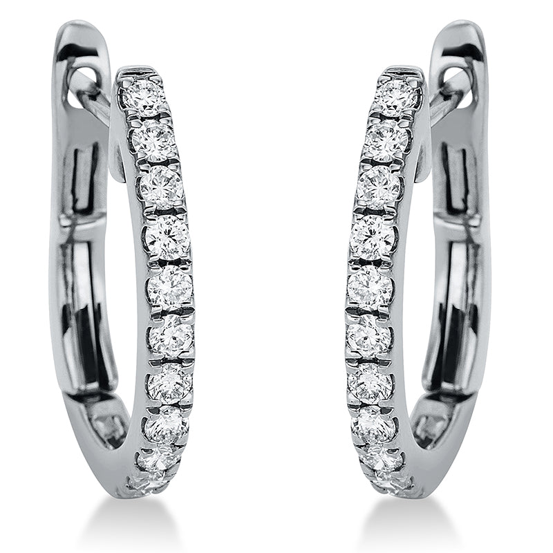 Creolen 18 kt WG, 22 Brill. 0,30 ct, TW-si