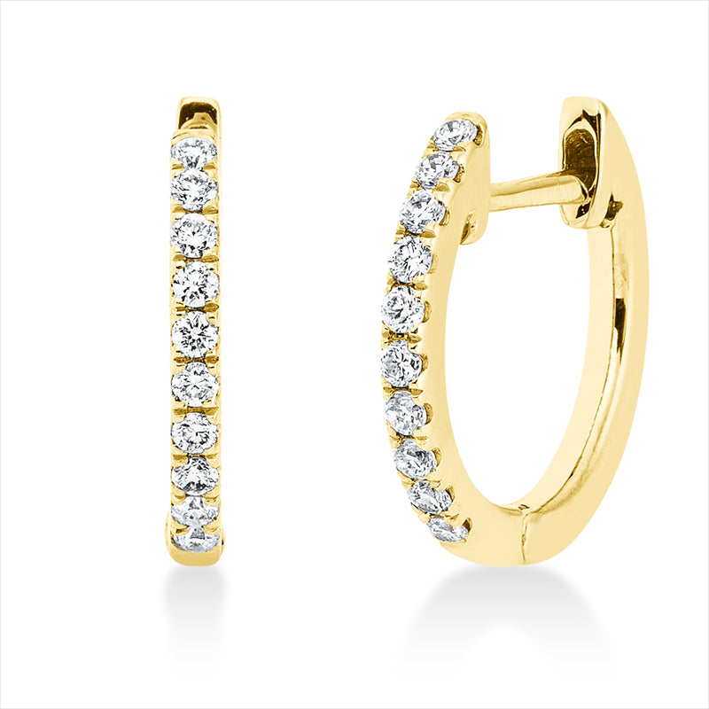 Creolen 18 kt GG, 20 Brill. 0,14 ct, TW-si
