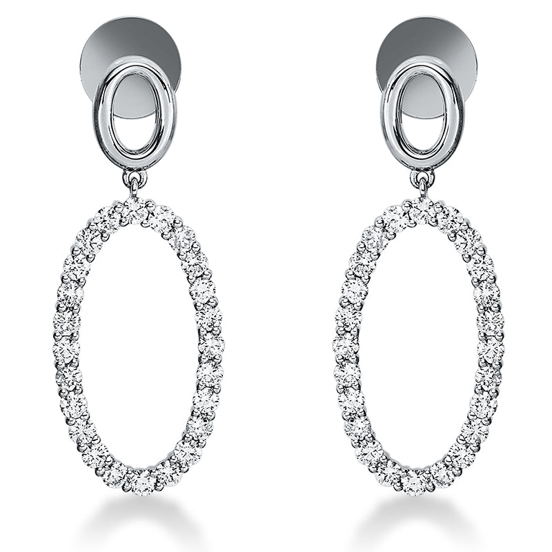 Ohrschmuck 18 kt WG, 48 Brill. 1,20 ct, TW-si