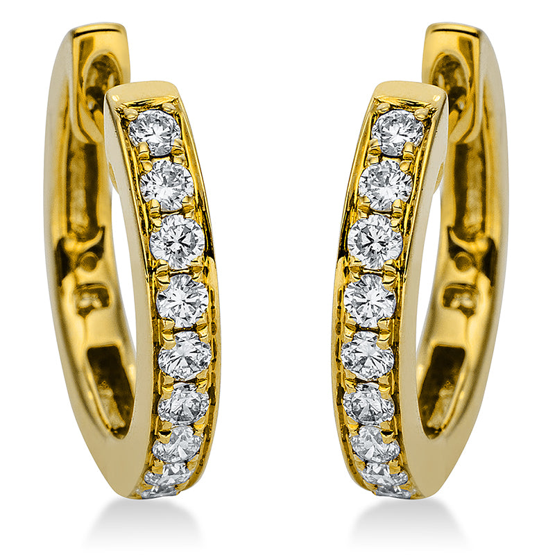 Creolen 18 kt GG, 18 Brill. 0,27 ct, W-pi