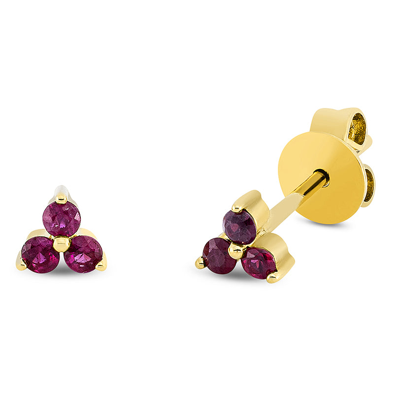 Ohrstecker 18 kt GG, 6 Rubine 0,19 ct rot