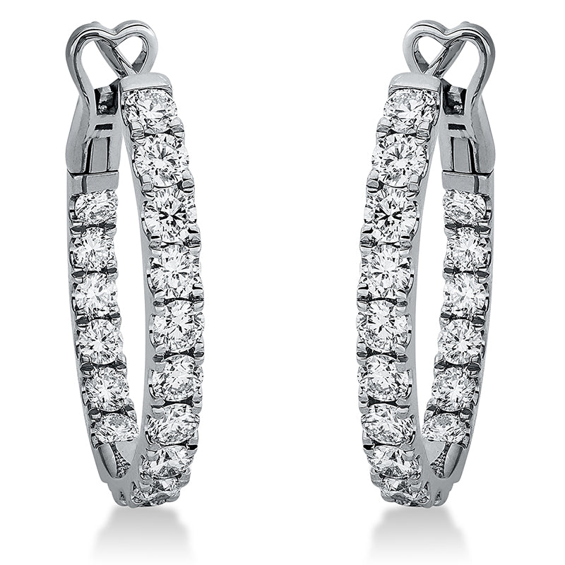 Creolen 18 kt WG, 34 Brill. 2,40 ct, TW-si