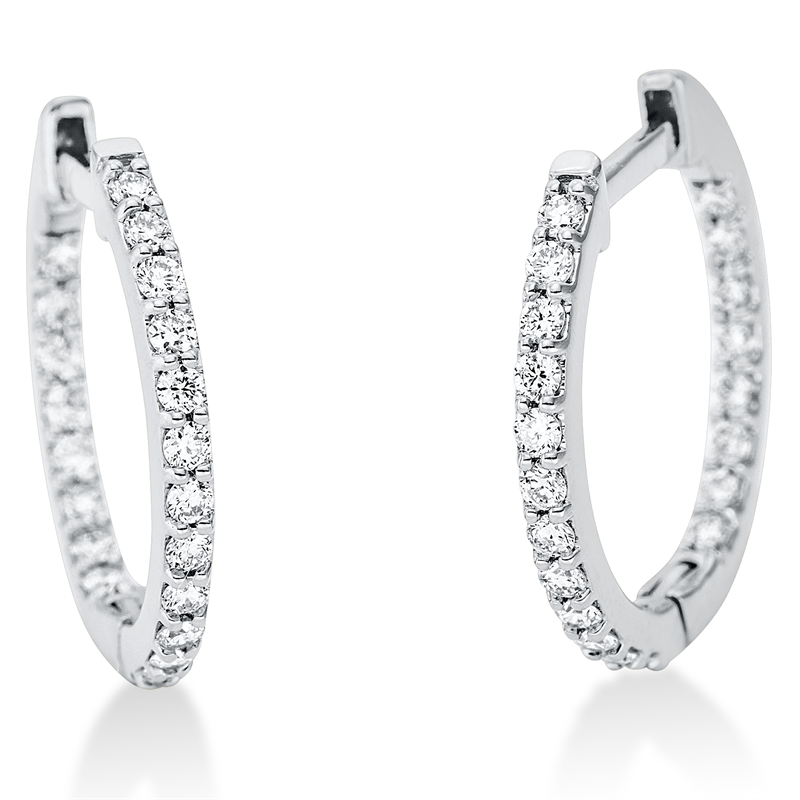 Creolen 18 kt WG, 40 Brill. 0,30 ct, TW-si
