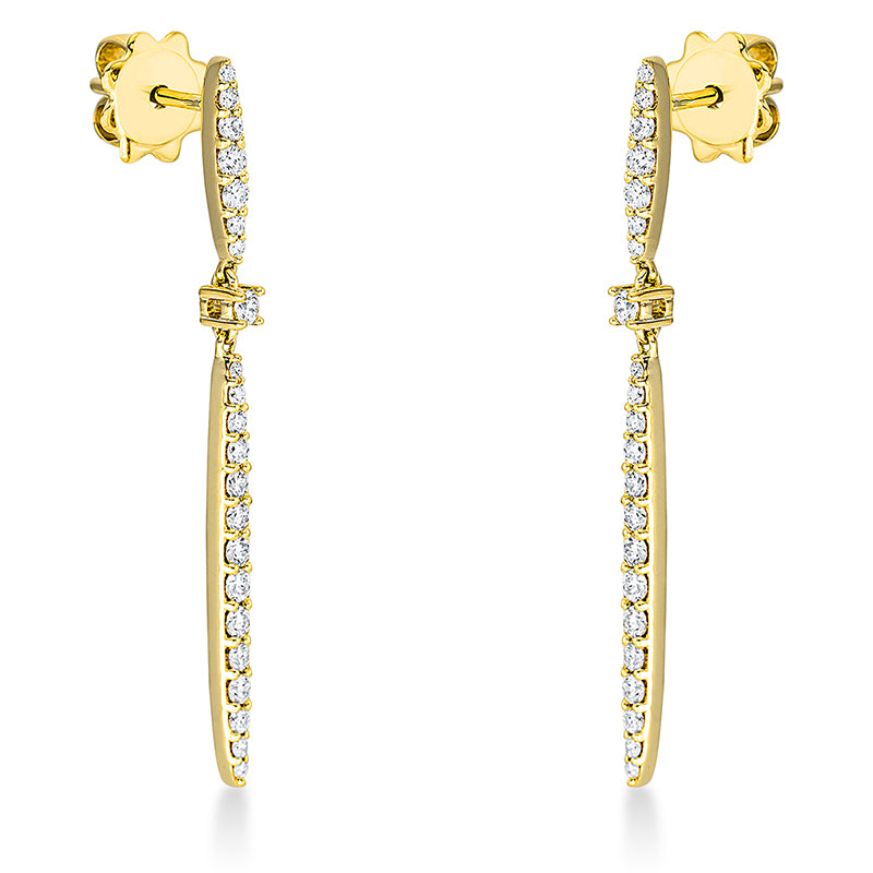 Ohrschmuck 18 kt GG, 28 Brill. 0,42 ct, TW-si, 16 Brill. 0,08 ct, TW-si
