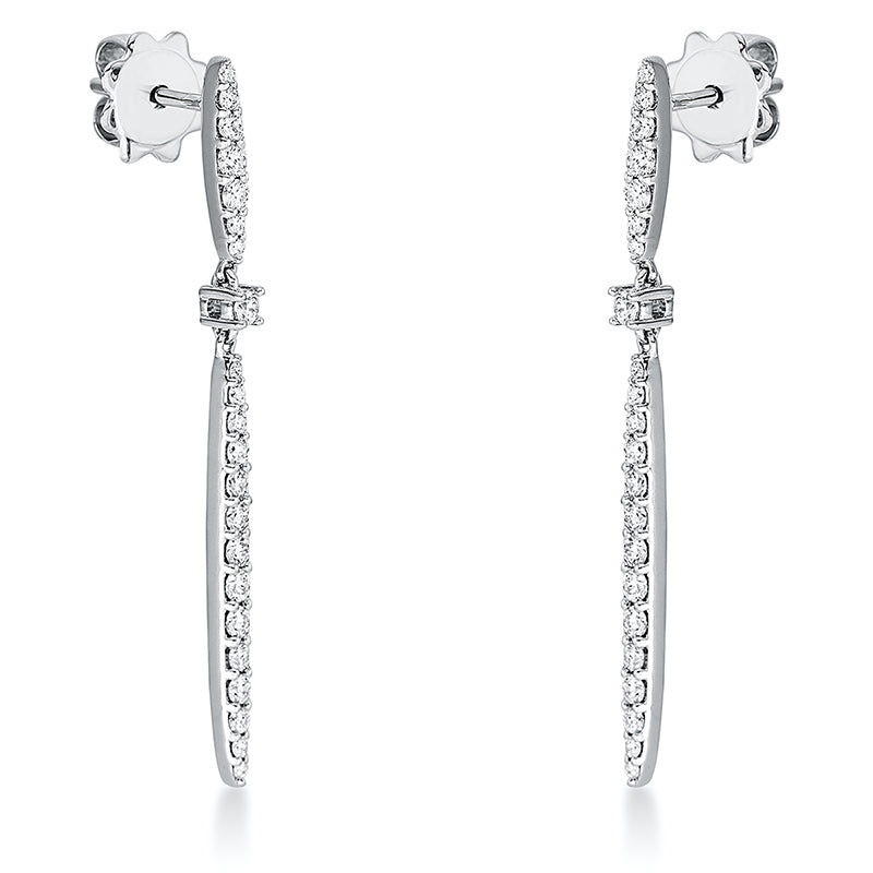 Ohrschmuck 18 kt WG, 28 Brill. 0,42 ct, TW-si, 16 Brill. 0,08 ct, TW-si
