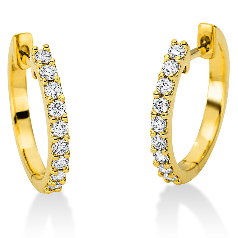 Creolen 18 kt GG, 18 Brill. 0,31 ct, TW-si
