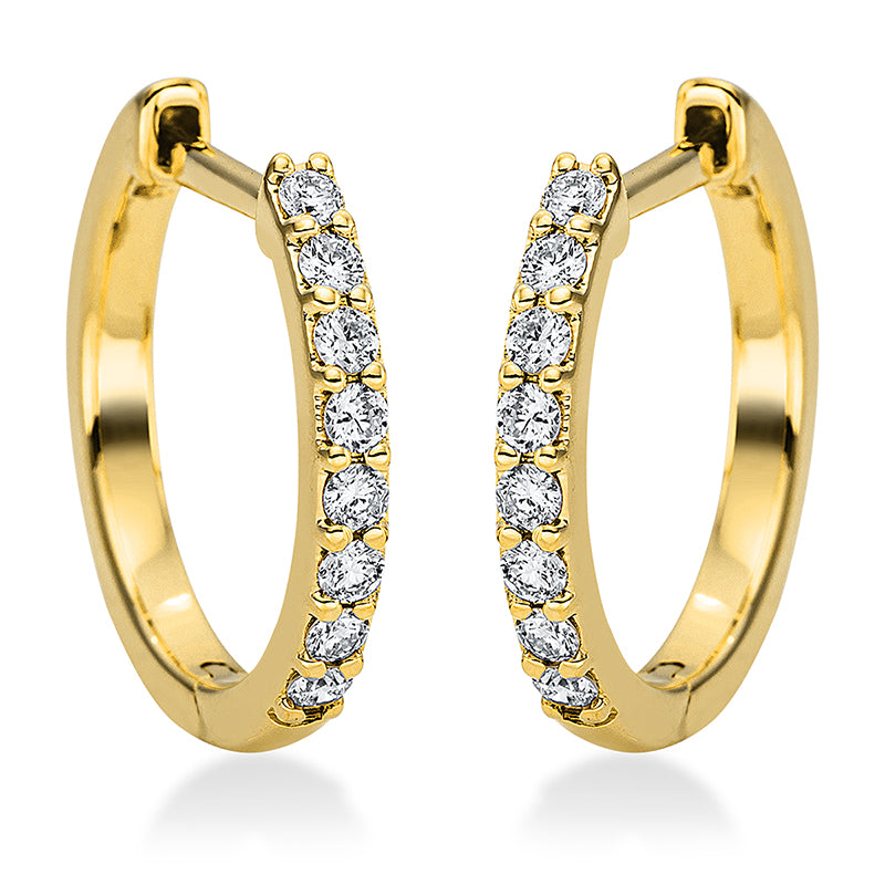 Creolen 18 kt GG, 16 Brill. 0,16 ct, TW-si