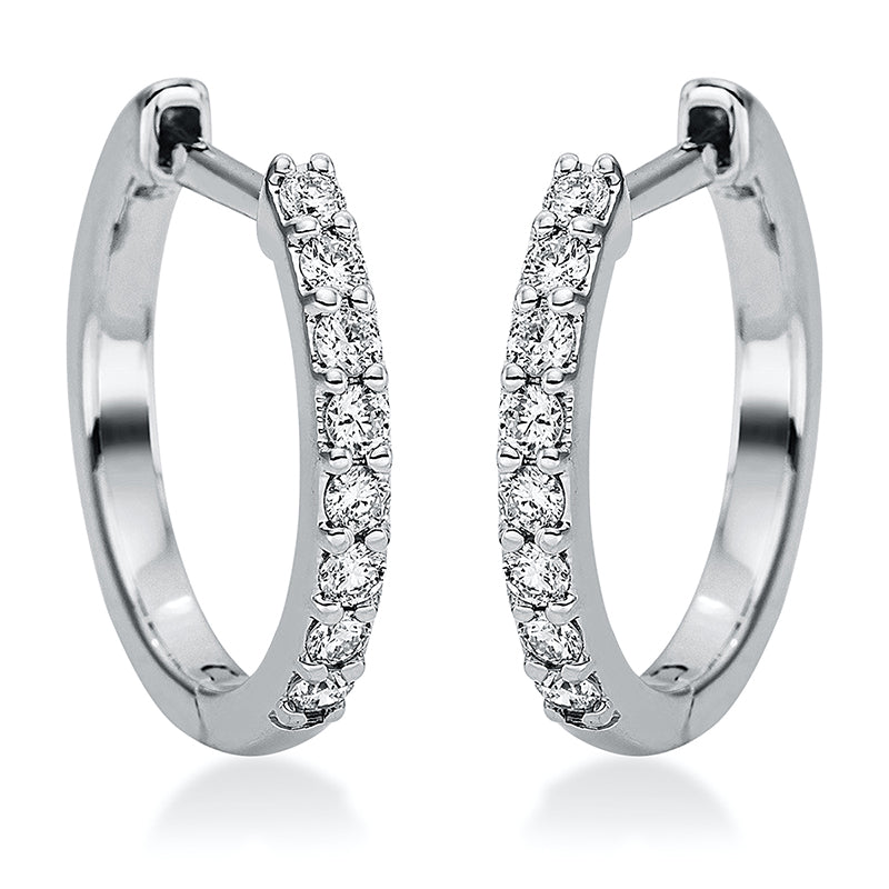 Creolen 18 kt WG, 16 Brill. 0,17 ct, TW-si