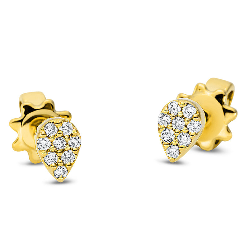 Ohrstecker 18 kt GG, 16 Brill. 0,08 ct, TW-si