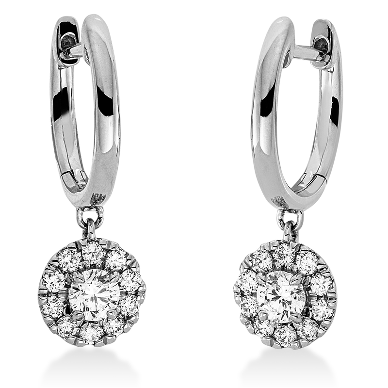 Ohrschmuck 18 kt WG, 22 Brill. 0,55 ct, TW-si