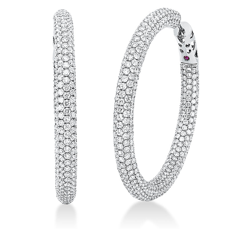 Creolen 18 kt WG, 866 Brill. 13,52 ct, TW-vsi