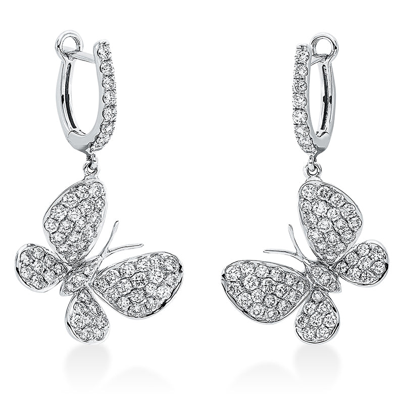 Ohrschmuck 18 kt WG, 122 Brill. 1,18 ct, TW-si