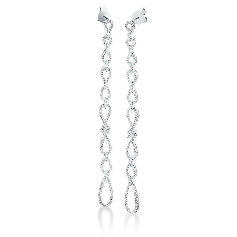 Ohrschmuck 18 kt WG, 16 Brill. 0,22 ct, TW-si, 304 Brill. 1,05 ct, TW-si