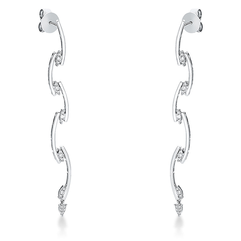 Ohrschmuck 18 kt WG, 40 Brill. 0,17 ct, TW-si