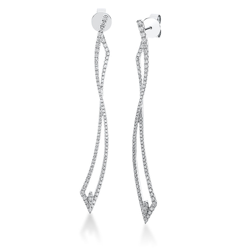 Ohrschmuck 18 kt WG, 14 Brill. 0,18 ct, TW-si, 174 Brill. 0,81 ct, TW-si