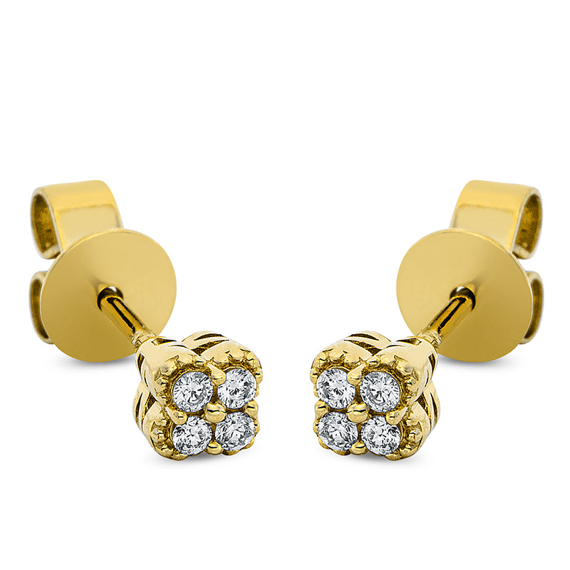 Ohrstecker 18 kt GG, 8 Brill. 0,09 ct, TW-pi