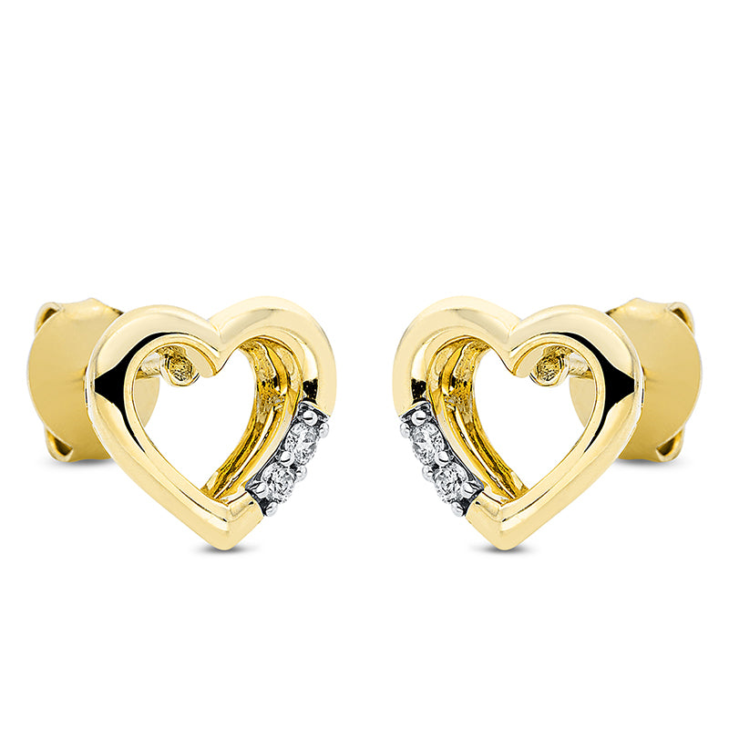 Ohrstecker 18 kt GG, 4 Brill. 0,08 ct, TW-si