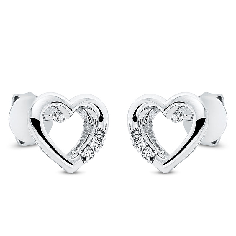 Ohrstecker 18 kt WG, 4 Brill. 0,08 ct, TW-si