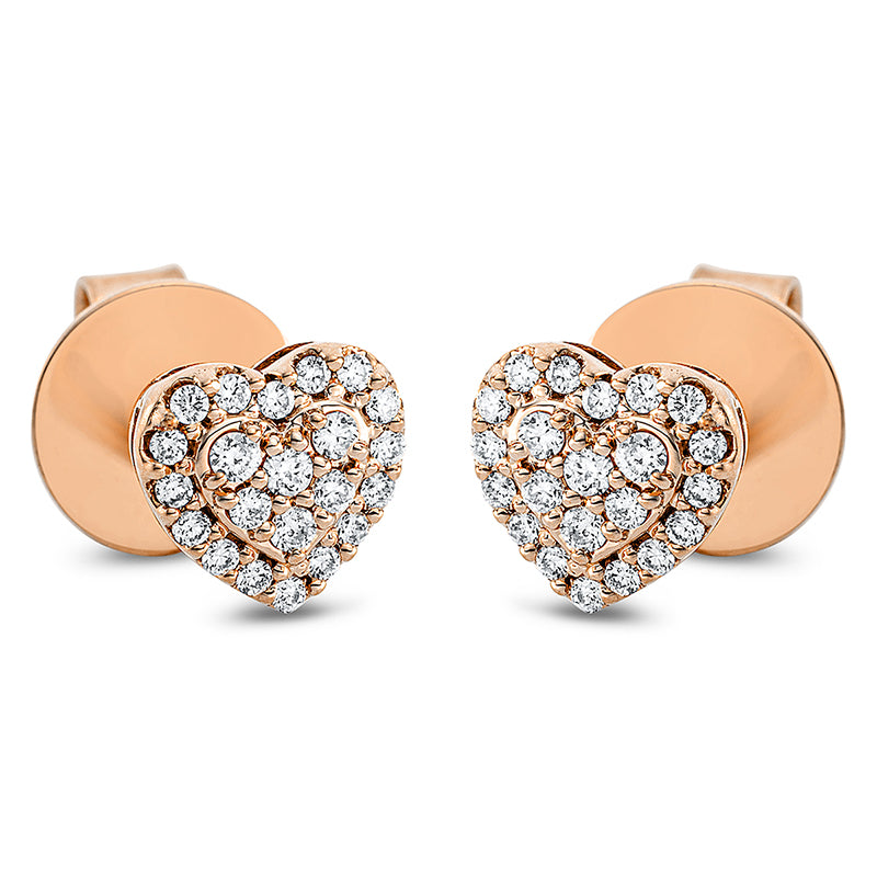 Ohrstecker 18 kt RG, 44 Brill. 0,20 ct, TW-si