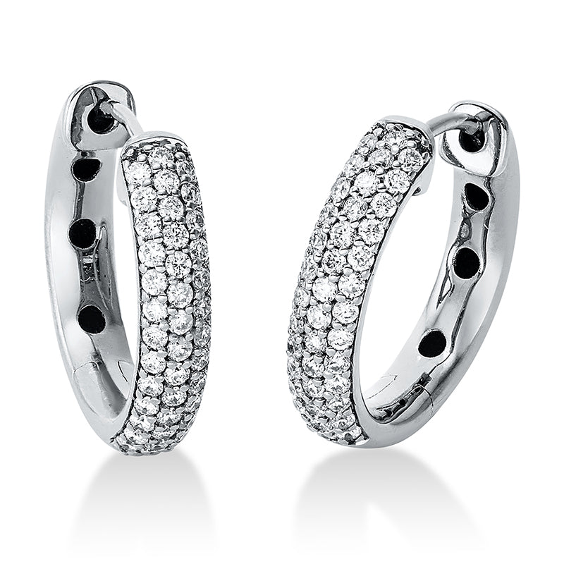 Creolen 18 kt WG, 80 Brill. 0,34 ct, TW-si