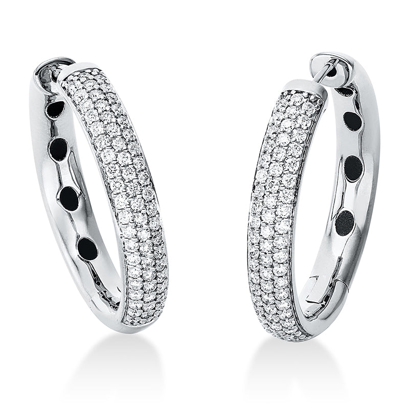 Creolen 18 kt WG, 122 Brill. 0,76 ct, TW-si