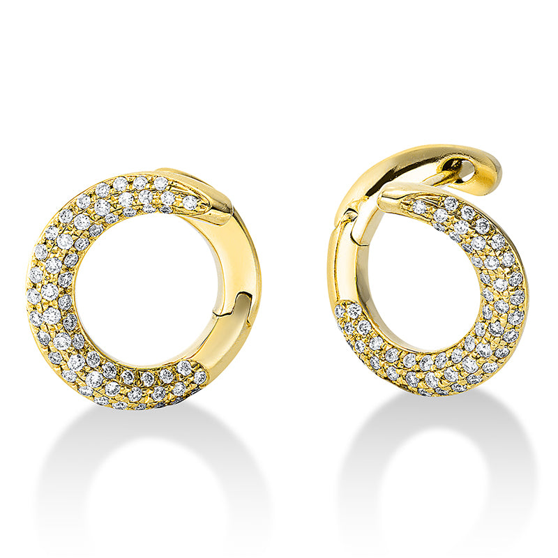 Creolen 18 kt GG, 112 Brill. 0,50 ct, TW-si