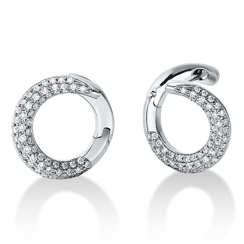 Creolen 18 kt WG, 112 Brill. 0,50 ct, TW-si