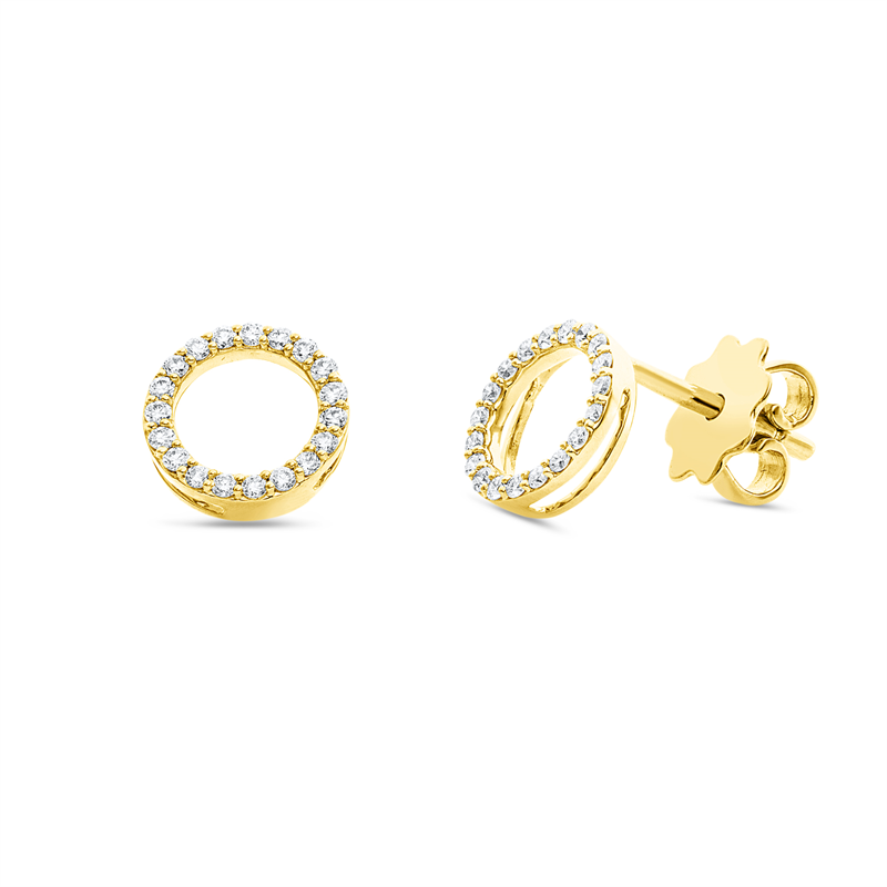 Ohrstecker 18 kt GG, 38 Brill. 0,18 ct, TW-si