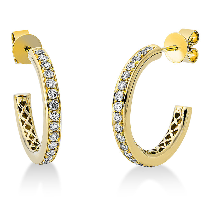 Ohrstecker 18 kt GG, 34 Brill. 0,70 ct, TW-si
