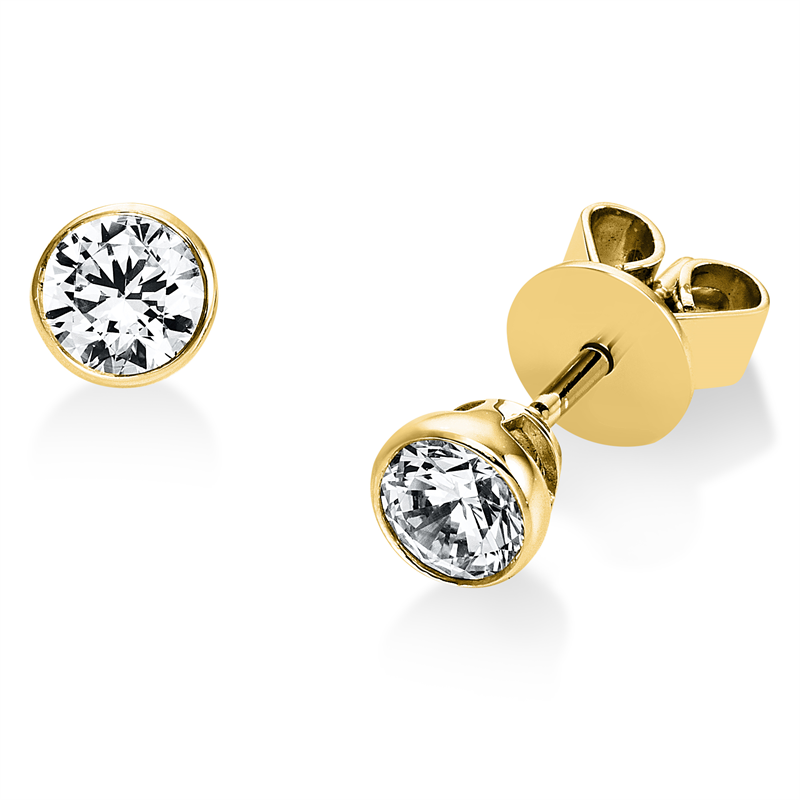 Ohrstecker 14 kt GG, GIA7391839587+GIA1408700760, 2 Brill. 0,60 ct, E-si