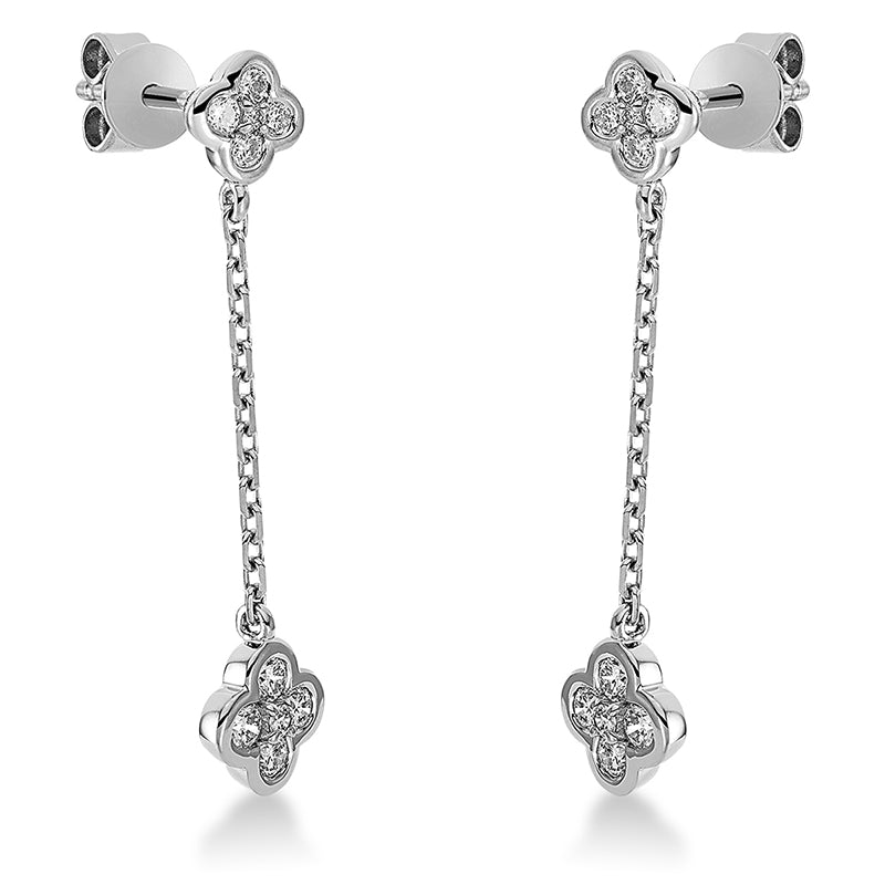 Ohrschmuck 18 kt WG, 8 Brill. 0,13 ct, TW-si, 8 Brill. 0,24 ct, TW-si, 4 Brill. 0,02 ct, TW-si