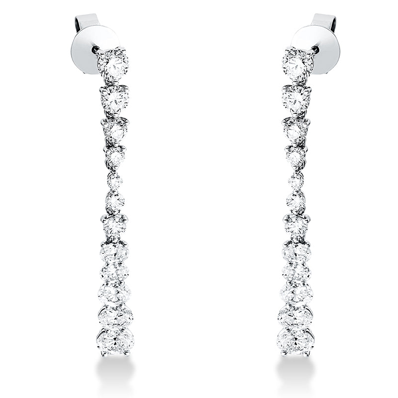 Ohrschmuck 18 kt WG, 2 Brill. 0,41 ct, TW-vsi, 10 Oval 1,50 ct, TW-vsi, 12 Brill. 0,82 ct, TW-vsi