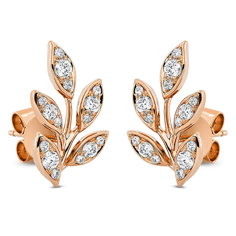 Ohrstecker 18 kt RG, 30 Brill. 0,57 ct, TW-si