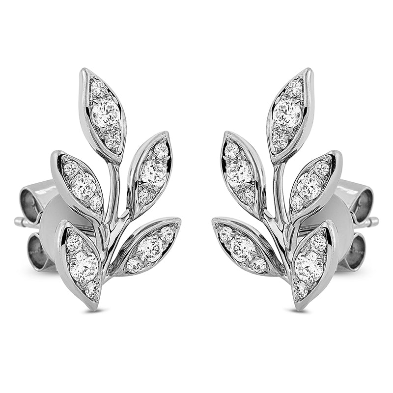 Ohrstecker 18 kt WG, 30 Brill. 0,60 ct, TW-si