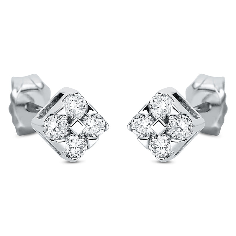 Ohrstecker 18 kt WG, 8 Brill. 0,23 ct, W-si