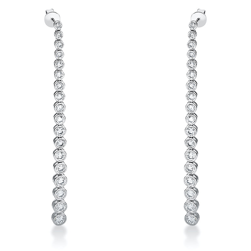 Ohrschmuck 18 kt WG, 8 Brill. 0,80 ct, W-si, 24 Brill. 1,04 ct, W-si, 4 Brill. 0,56 ct, W-si