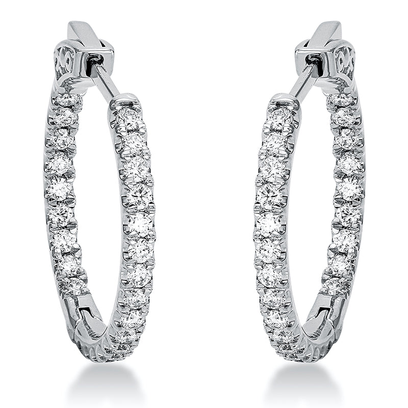 Creolen 18 kt WG, 48 Brill. 0,65 ct, TW-si