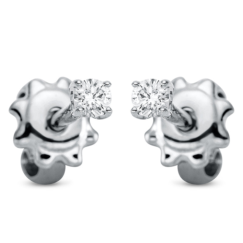 Ohrstecker 18 kt WG, 2 Brill. 0,06 ct, TW-si