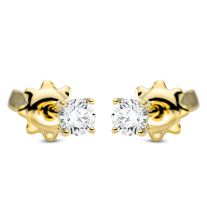Ohrstecker 18 kt GG, 2 Brill. 0,20 ct, TW-si