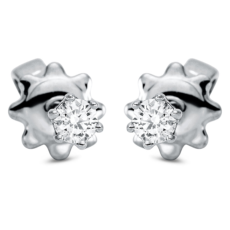 Ohrstecker 18 kt WG, 2 Brill. 0,09 ct, TW-si