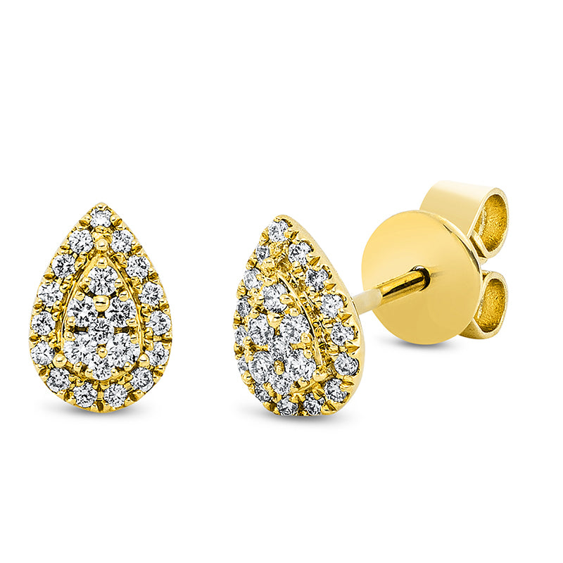 Ohrstecker 18 kt GG, 44 Brill. 0,17 ct, TW-si