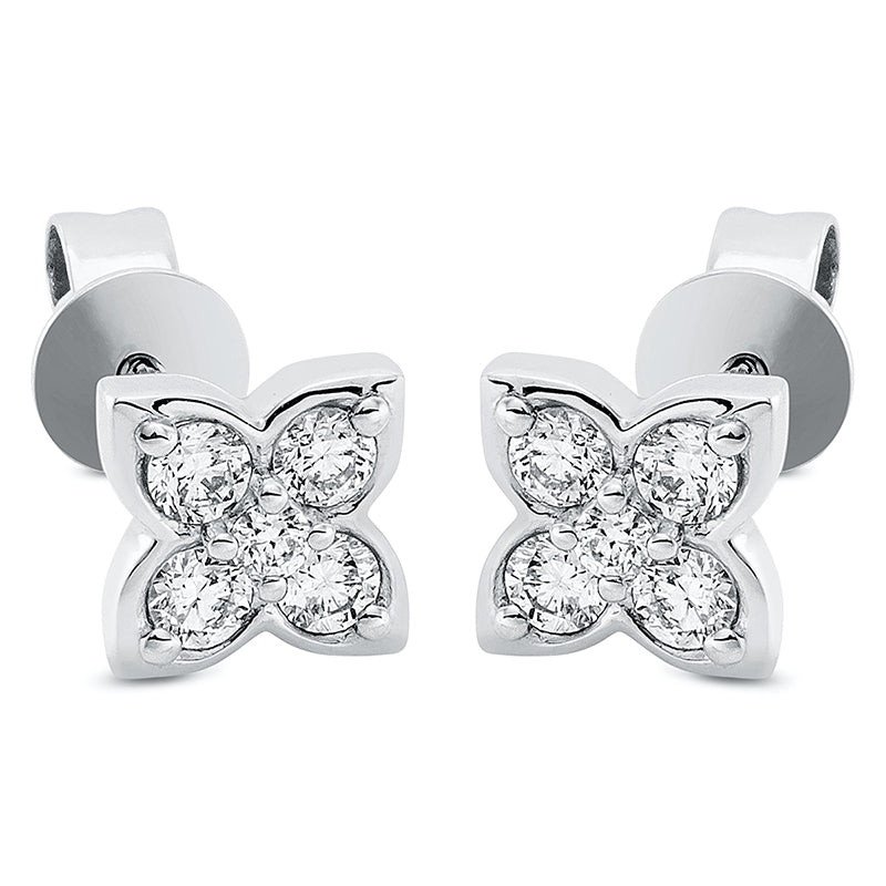 Ohrstecker 18 kt WG, 10 Brill. 0,25 ct, TW-si